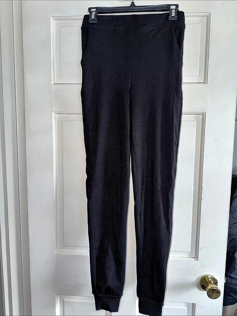 naked wardrobe Snatched High Waist Ribbed Joggers Black